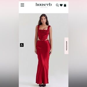 HOUSE OF CB UNA FLORAL COWL NECK LACE-UP CORSET TOP